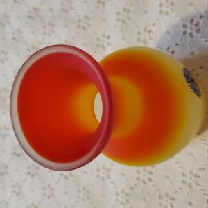 VTG Pilgrim Hand-blown Glass Vase 4¾" Glassware Home Office Decor Collectible